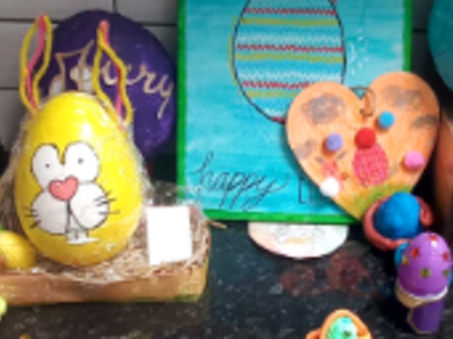 Image of Happy Easter from Wallace Fields Junior School. Finish 1.30pm Thursday 28th March